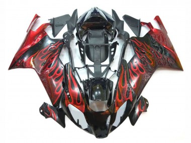 Carénages Moto Aprilia RSV1000 2003-2006 - Noir Brillant Rouge Flamme