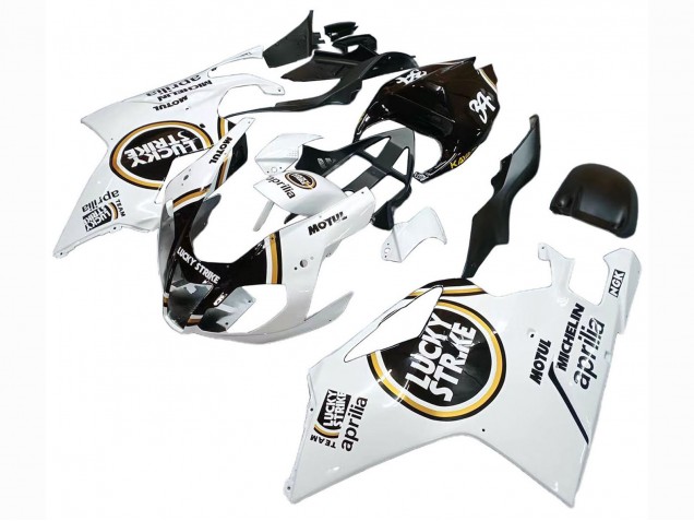 Carénages Moto Aprilia RSV1000 2003-2006 - Blanc Noir Lucky Strike Motul Michelin