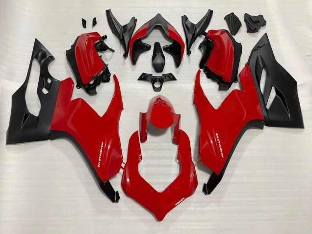 Carénages Moto Ducati Panigale V2 2020-2024 - Rouge Noir Mat
