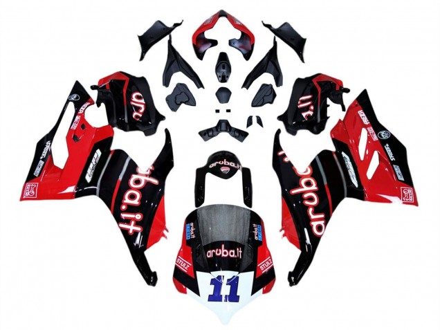 Carénages Moto Ducati Panigale V4 V4S 2018-2019 - Rouge Noir Brillant Aruba 11