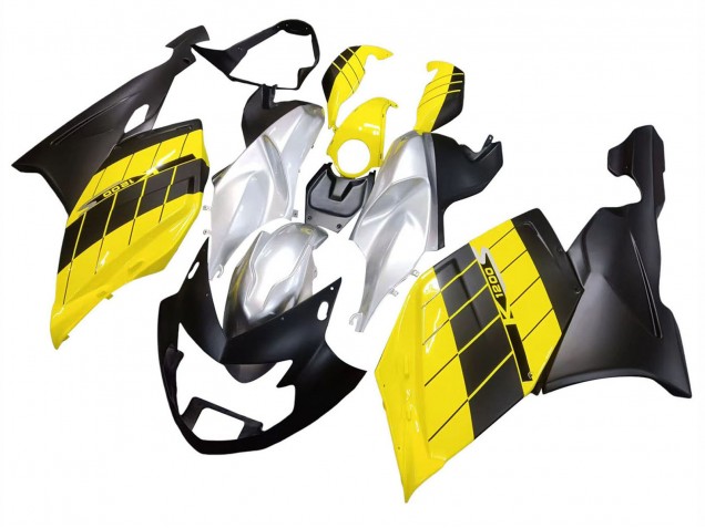Carénages Moto BMW K1200S 2005-2010 - Jaune Argent Noir Mat
