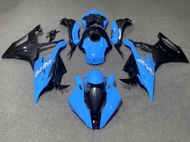 Carénages Moto BMW S1000RR 2019-2022 - Bleu Noir Fibre de Carbone