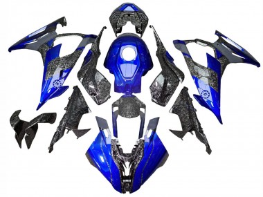 Carénages Moto BMW S1000RR 2019-2022 - Bleu Fibre de Carbone Forgée