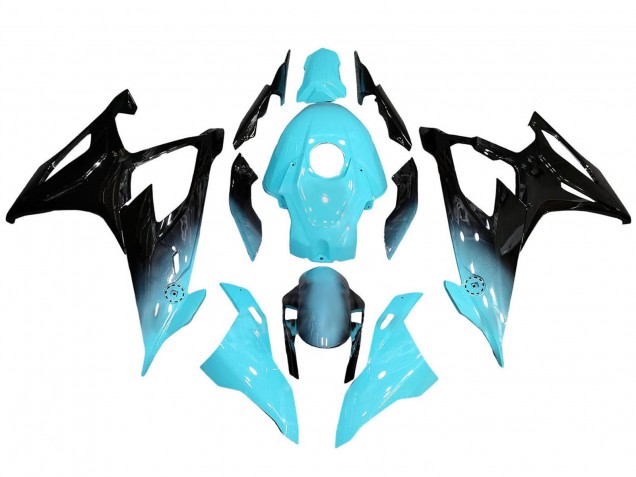 Carénages Moto BMW S1000RR 2019-2022 - Bleu Clair Noir
