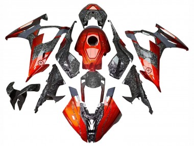 Carénages Moto BMW S1000RR 2019-2022 - Orange Foncé Fibre de Carbone Forgée