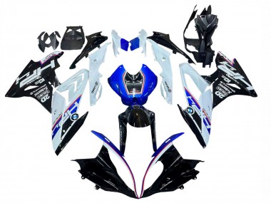 Carénage Moto BMW S1000RR 2017-2018 - Blanc Bleu Noir Brillant