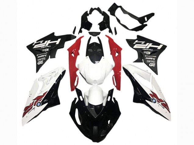 Carénages Moto BMW S1000RR 2017-2018 - Blanc Rouge Noir Mat