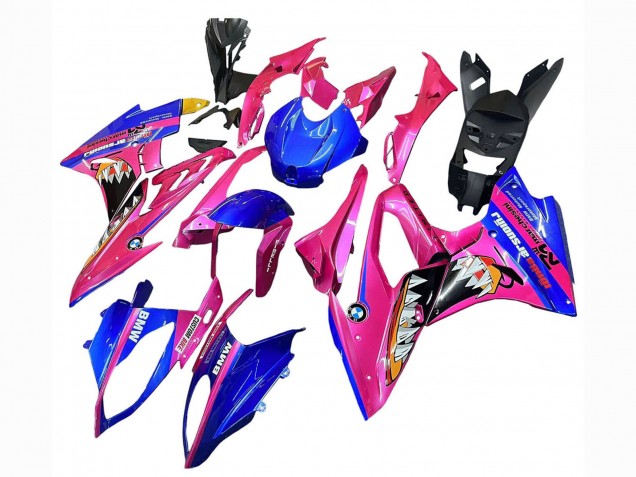 Carénages Moto BMW S1000RR 2017-2018 - Rose Bleu Jaune Requin