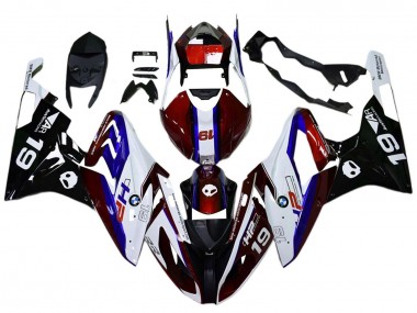 Carénages Moto BMW S1000RR 2017-2018 - Blanc Rouge Bleu Noir