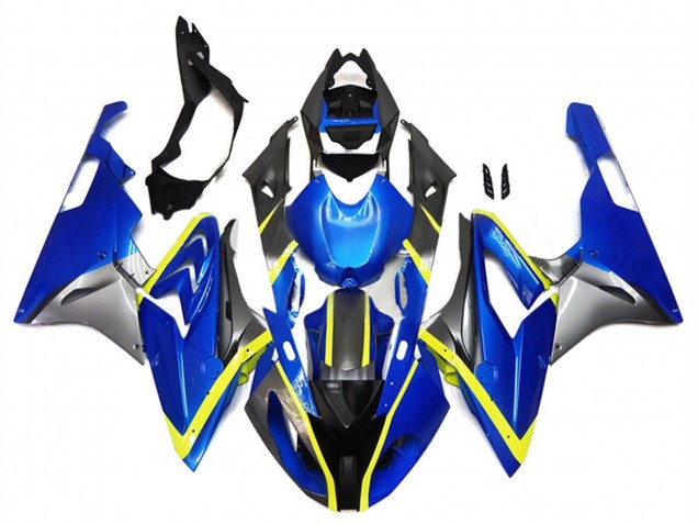 Carénages Moto BMW S1000RR 2017-2018 - Argent Bleu Jaune