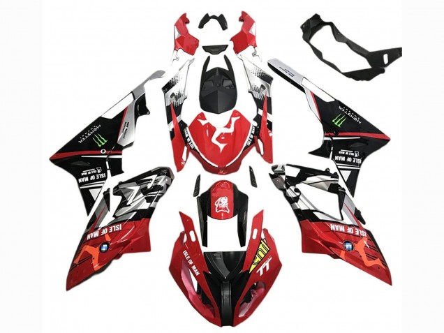 Carénages Moto BMW S1000RR 2015-2016 - Argent Rouge Noir Vert Monstre Isle of Man