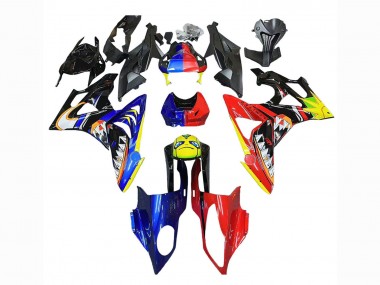 Carénages Moto BMW S1000RR 2009-2014 - Rouge Bleu Jaune Requin