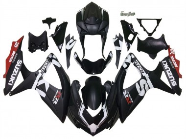 Carénages Moto Suzuki GSXR 600 / GSXR 750 2008-2010 - Noir Mat Rouge Blanc