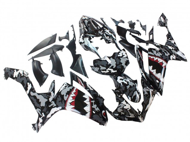 Carénages Moto Yamaha YZF 1000 R1 2007-2008 - Gris Blanc Camouflage Requin