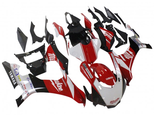 Carénages Moto Yamaha YZF 1000 R1 2020-2025 - Blanc Rouge Noir Milwaukee