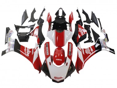 Carénages Moto Yamaha YZF 1000 R1 2020-2025 - Blanc Rouge Noir Milwaukee