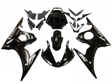 Carénages Moto Yamaha YZF R6S 2006-2009 - Noir Brillant Blanc Décalque