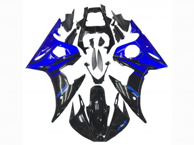 Carénages Moto Yamaha YZF R6S 2006-2009 - Bleu Noir Brillant