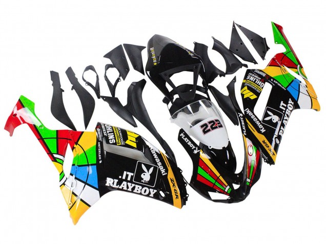 Carénages Moto Kawasaki ZX6R 2007-2008 - Coloré Playboy 223