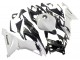 Carénages Moto Kawasaki ZX6R 2019-2022 - Blanc Noir Fibre de Carbone