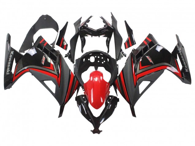 Carénages Moto Kawasaki EX300 2013-2024 - Rouge Noir