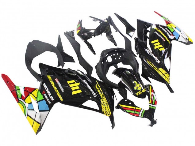 Carénages Moto Kawasaki EX300 2013-2024 - Noir Brillant Jaune Rouge Vert Bleu Blanc
