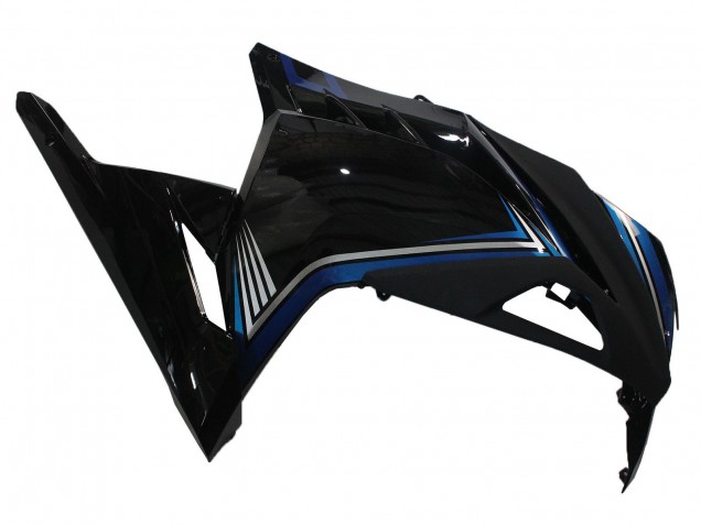 Carénages Moto Kawasaki EX300 2013-2024 - Noir Brillant Bleu