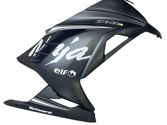 Carénages Moto Kawasaki EX300 2013-2024 - Noir Mat Blanc Elf Neige