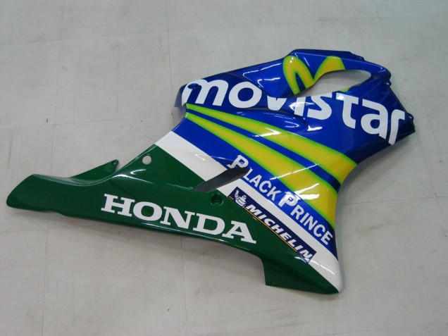 Carénages Moto Honda CBR600 F4i 2004-2007 - Bleu Jaune Vert MoviStar