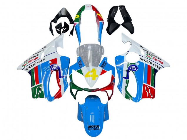 Carénages Moto Honda CBR600 F4i 2004-2007 - Blanc Bleu Vert Rouge