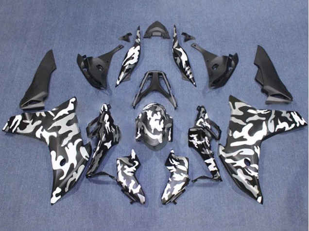 Carénages Moto Honda CBR600F 2011-2013 - Noir Blanc Camouflage