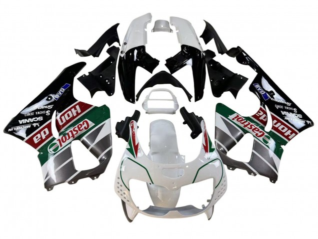 Carénages Moto Honda CBR900RR 893 1996-1997 - Blanc Vert Gris Noir Brillant Castrol