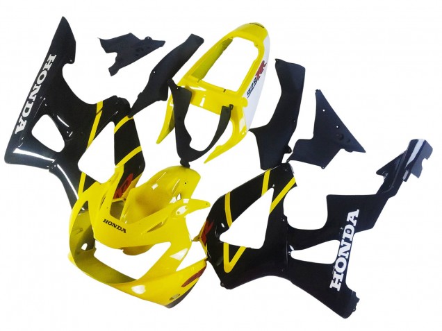 Carénages Moto Honda CBR900RR 929 2000-2001 - Jaune Noir Brillant