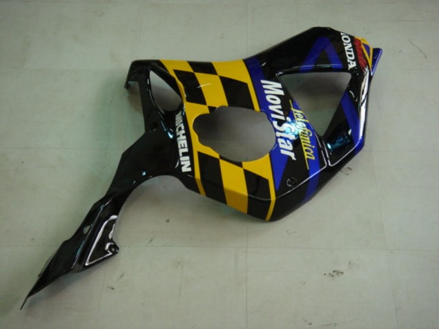 Carénages Moto Honda CBR900RR 954 2002-2003 - Bleu Jaune Noir Brillant Telefumica MoviStar Castrol