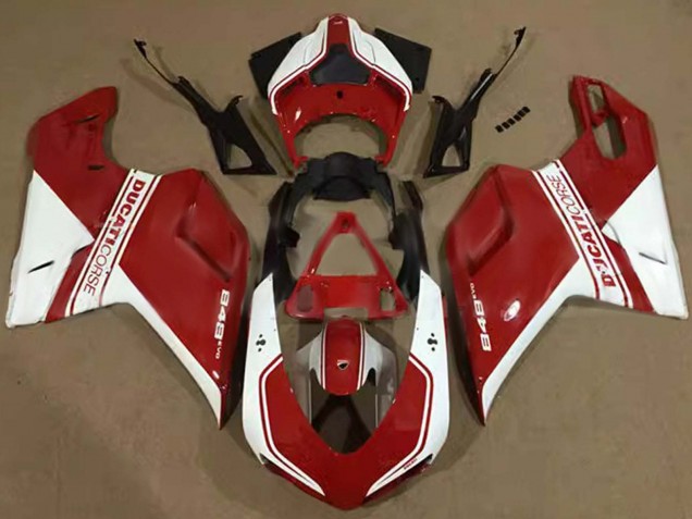 Carénages Moto Ducati 848 2007-2014 - Blanc Rouge Corse