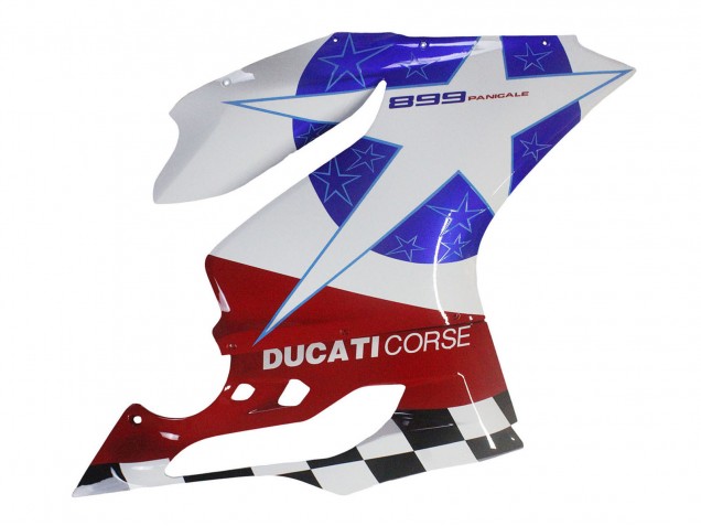 Carénages Moto Ducati Panigale 899 2011-2014 - Blanc Bleu Rouge Noir