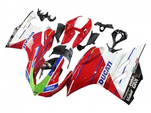 Carénages Moto Ducati Panigale 899/1199 2011-2014 - Blanc Rouge Vert Bleu Noir Brillant Flex-Box