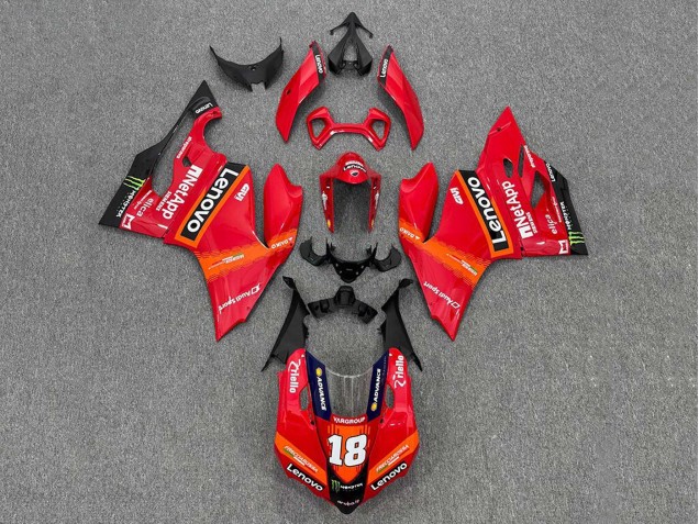 Carénages Moto Ducati Panigale 899/1199 2011-2014 - Rouge Orange Noir Monstre Lenovo 18