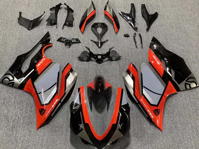 Carénages Moto Ducati 959 2015-2020 - Argent Rouge Noir Brillant