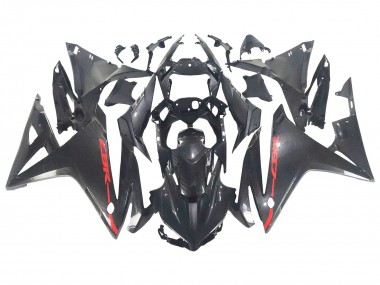 Carénages Moto Honda CBR500R 2016-2018 - Noir Fibre de Carbone Rouge