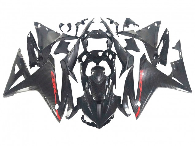 Carénages Moto Honda CBR500R 2016-2018 - Noir Fibre de Carbone Rouge