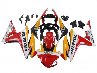 Carénages Moto Honda CBR500R 2016-2018 - Jaune Blanc Rouge Repsol HRC