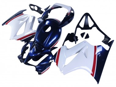 Carénages Moto Honda VFR 800 2002-2013 - Blanc Rouge Bleu Foncé