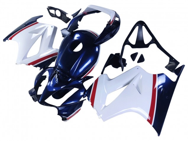 Carénages Moto Honda VFR 800 2002-2013 - Blanc Rouge Bleu Foncé