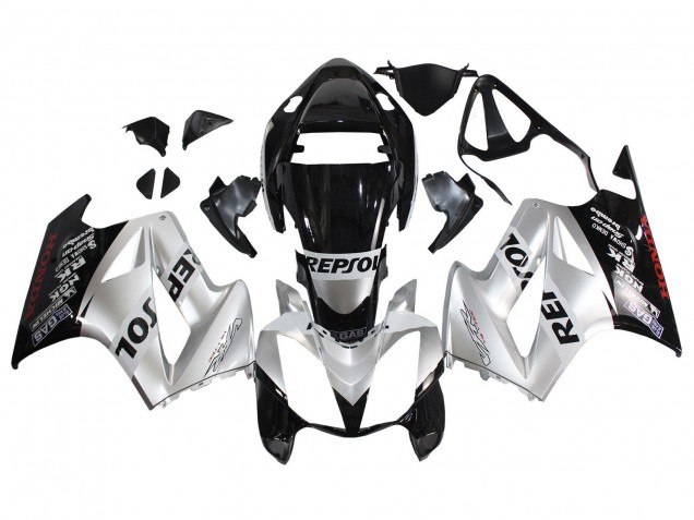 Carénages Moto Honda VFR 800 2002-2013 - Argent Noir Brillant Repsol