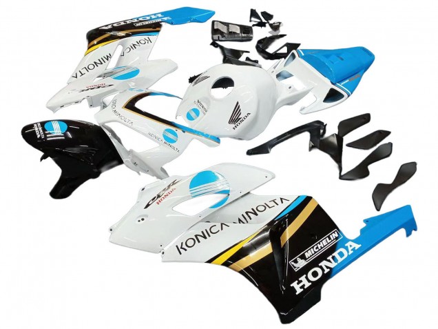 Carénages Moto Honda CBR1000RR 2004-2005 - Blanc Bleu Clair Jaune Noir Konica Minolta