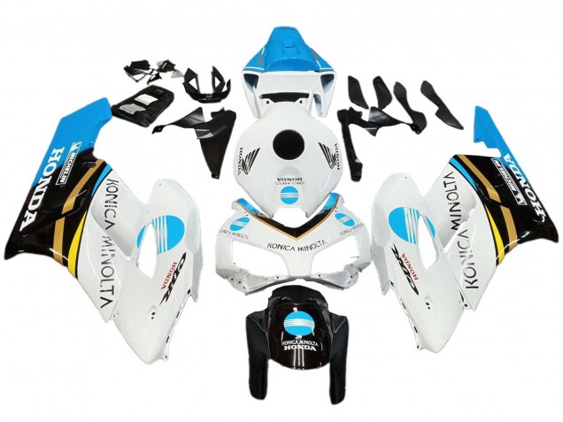 Carénages Moto Honda CBR1000RR 2004-2005 - Blanc Bleu Clair Jaune Noir Konica Minolta