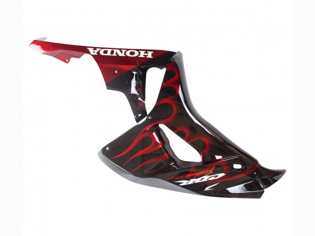 Carénage Moto Honda CBR1000RR 2006-2007 - Noir Brillant Rouge Flamme