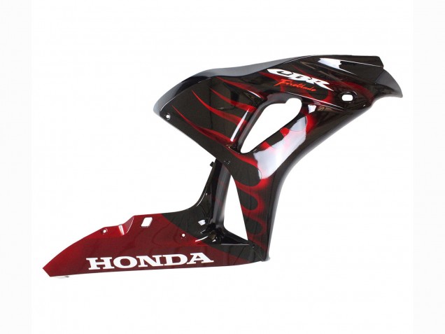 Carénage Moto Honda CBR1000RR 2006-2007 - Noir Brillant Rouge Flamme