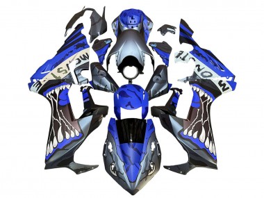 Carénages Moto Honda CBR1000RR 2017-2023 - Bleu Gris Noir Brillant Monstre